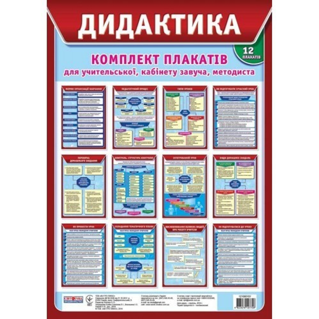 Дидактика. Комплект плакатів для учительської, кабінету зауча, методиста  в-во Ранок